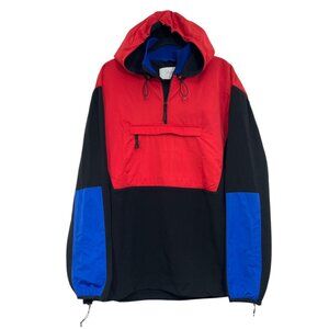 Aztech Mountain Hut Fleece Jersey Hoodie Black / Red / Blue Size XL Pre-Loved